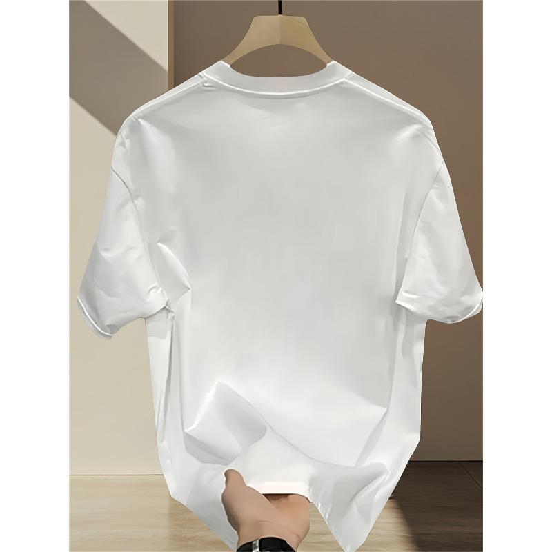 Fashion Printed Short-sleeved T-shirt for Men in Summer Heavy Pure Cotton Printed Versatile Tops for Men