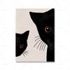 Abstract Boho Sun Bowls Black Cats Print Wall Art Nursery Decor Minimalist Neutral Cat Canvas Painting Modern Room Decor Poster