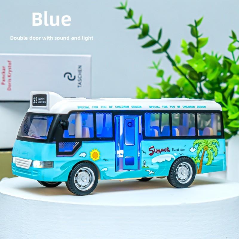 Inertia Bus Childrens Toy With Flashing Lights For Playroom Gift And Learning