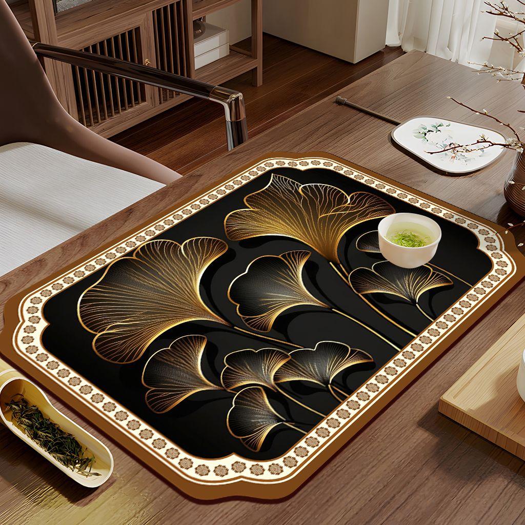 Rectangular Tea Mat Absorption and Quick Drying Tea Tray for Home Living Room Carpet Quick Drying Mat