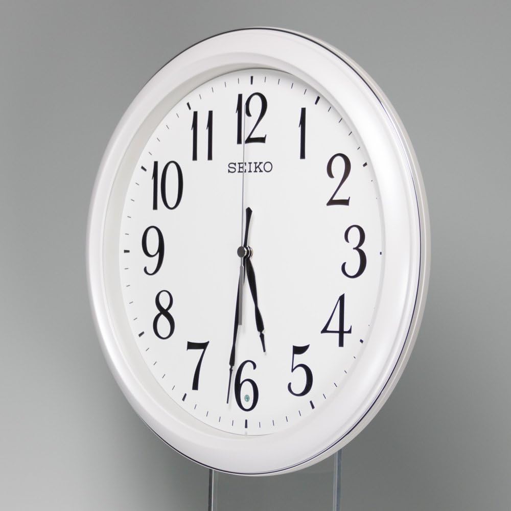 Seiko Clock Radio-Controlled Analog Wall Clock, White Pearl KX234W