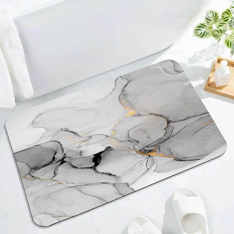 Colorful Marble Texture Door Front Mat Decoration Home Bathroom Floor Mat