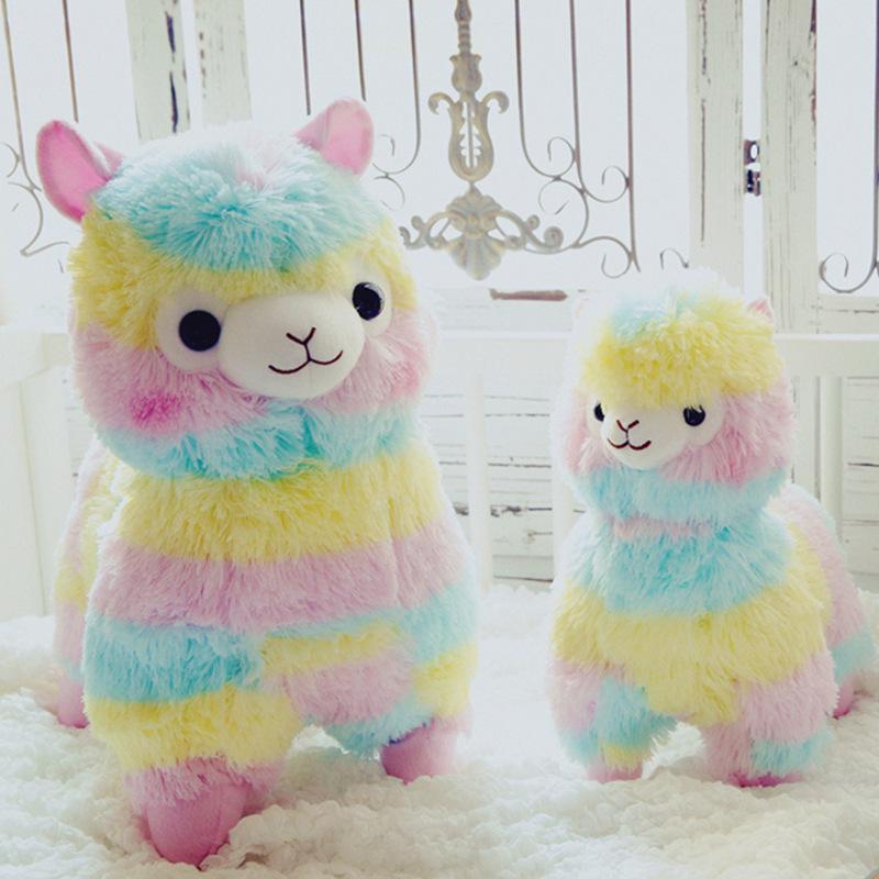 Bobby Bear Rainbow Alpaca Plush Toy - Large Mythical Beast Claw Machine Doll