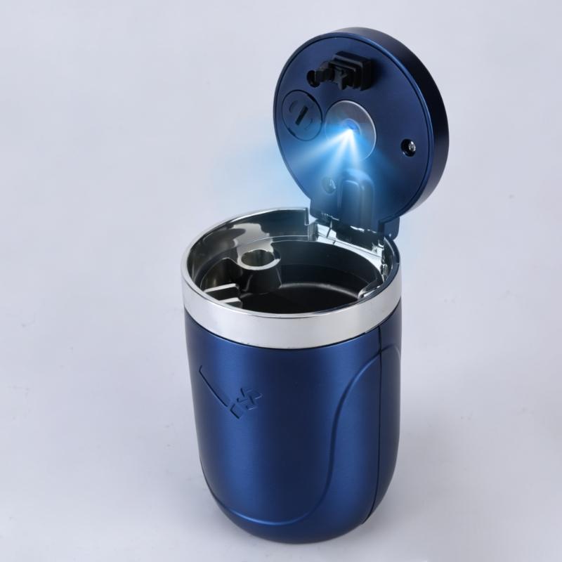 Auto Ashtray with Lid Design and Integrated Light, Small ABS Cabin Cup for Daily Driving, Parked Breaks, Drivers
