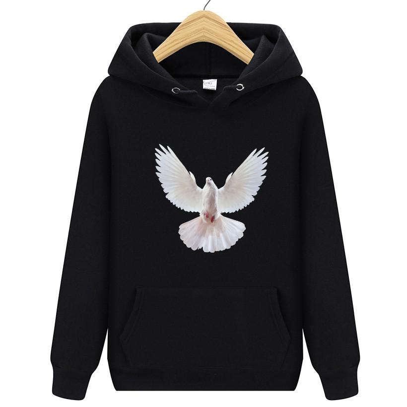 We Are Working Hard To Create a World Peace Dove Men's Hoodie with Creative Round Necked Clothing