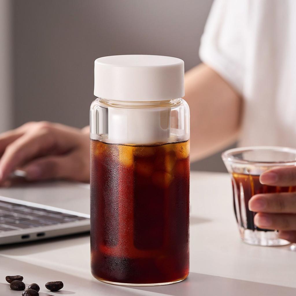 Gianxi Glass Cold Brew Coffee Mug Portable Travel Cold Brew Bottle Glass Cold Brew Cup American Summer Cold Brew Cup Glass Cup