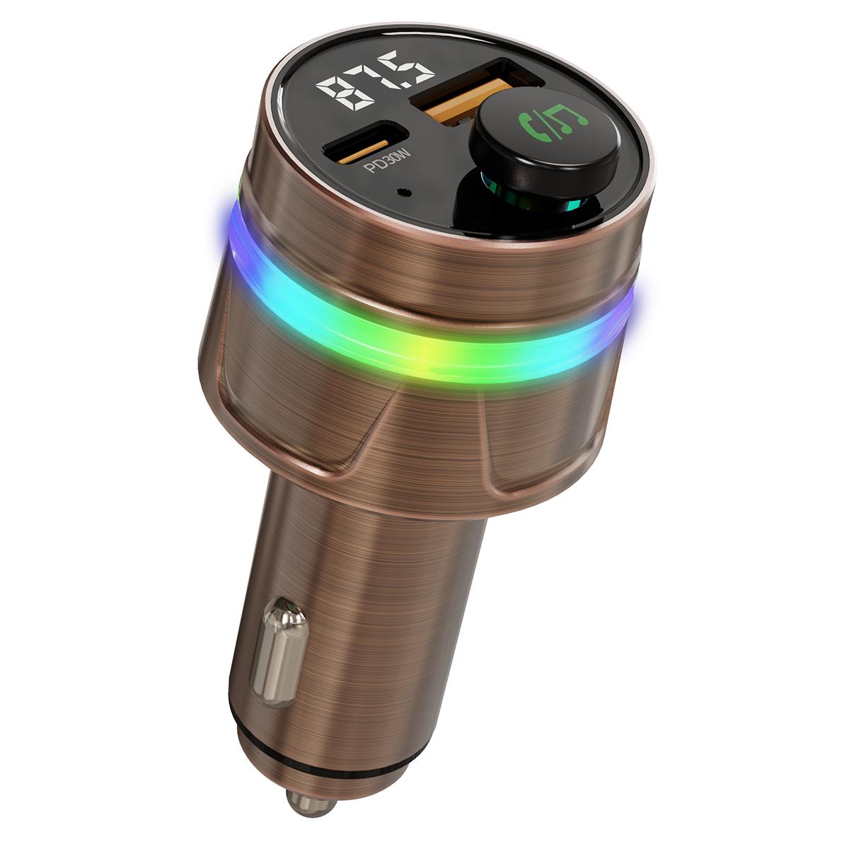 

C74 Bluetooth-compatible 5.3 Car Charger PD 30W Fast Charging with Digital Display A