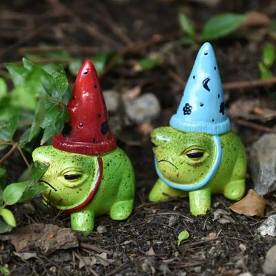 Kreatywny kapelusz imprezowy Urocza statuetka żabki Ogród Dziedziniec Rękodzieło Dekoracja Daj prezent na Halloween dla przyjaciół