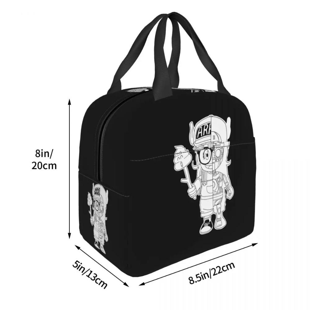 Custom Arare Arale Purple Dr Slump Resuable Lunch Box for Women Multifunction Cooler Thermal Food Insulated Lunch Bag Student