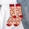 Lolita Mid-Calf Graffiti Kitten Socks - Trendy Japanese Illustration for Autumn/Winter