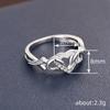 Huitan Aesthetic Heart Linked Heart Ring for Women Wedding Anniversary Elegant Lovely Accessories Inlaid Shiny CZ Chic Jewelry