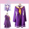 Breathable No Game No Life Shiro Cosplay Dress Shirt Tie Set With Perfect Stitches