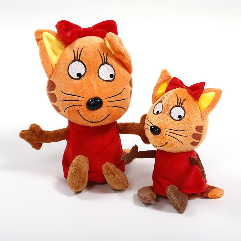 S 20Cm/30Cm Russian Three Kittens Plush Toys Doll Happy Kittens Cat Plush Soft Stuffed Animals Toys For Children Kids Gifts