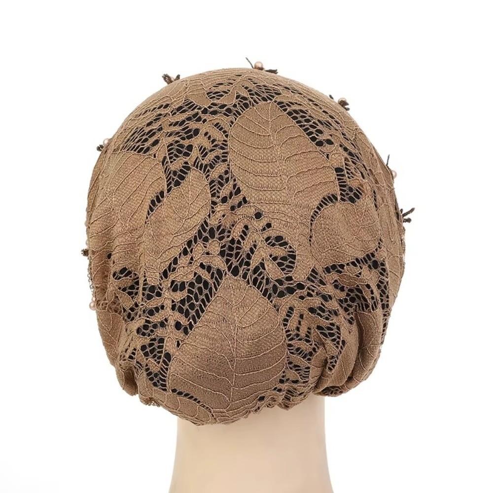 Elegant Glittery Chemo Cap Embroidery Beaded African Headwrap Muslim Inner Hijab Hat For Women