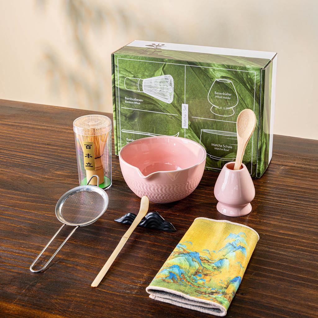 1/2/4/5/7/8Japanese Matcha Set with Ceramic Bowl Bamboo Matcha Whisk and Tea Scoop for DIY Tea-making Tools Accessories