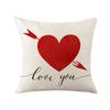 Valentine's Day Heart Shaped Pillow New Ins Style Linen Printed Pillow Cover Bedside Backrest Sofa Cushion Cover