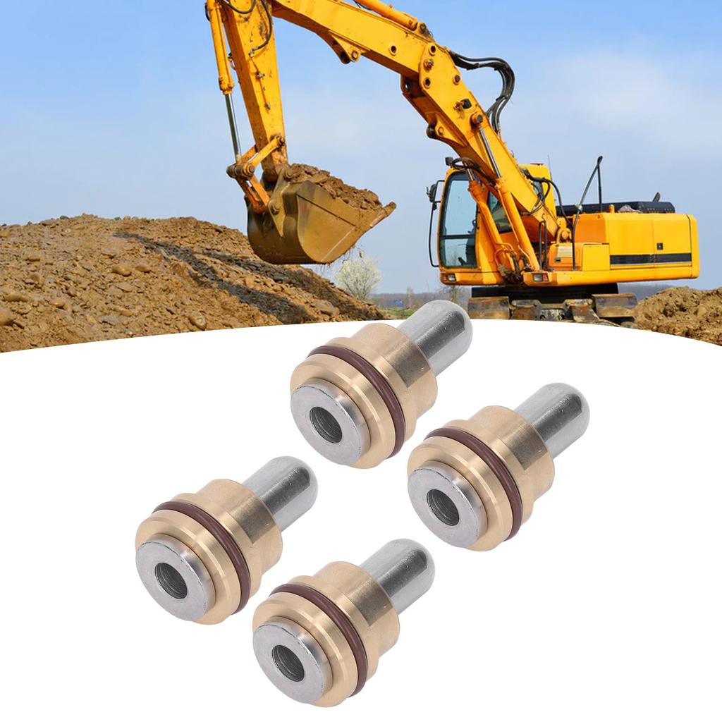 4Pcs Joystick Pusher Control Valve Brass Alloy Steel Rubber Seal No Leakage for Cat E307