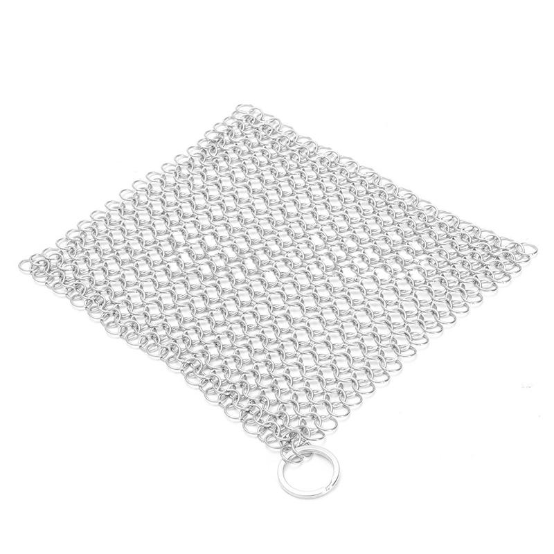 Stainless Steel Chainmail Ring Scrubber Cast Iron Skillet Pot Cleaner New