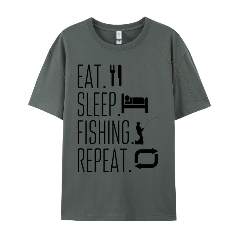 Eat Sleep Fish Repeat Tshirt Pure Cotton Unisexs Tops T Shirt Customized TeeShirts Graphic Casual Tshirts