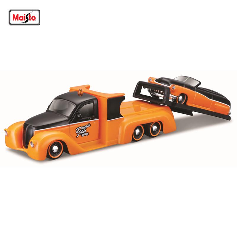 AAAOO1 Maisto 1:64 FLATBED/1988 BMW M3 E30 1965 FORD MUSTANG elite transport Die-casting car model collection gift toy