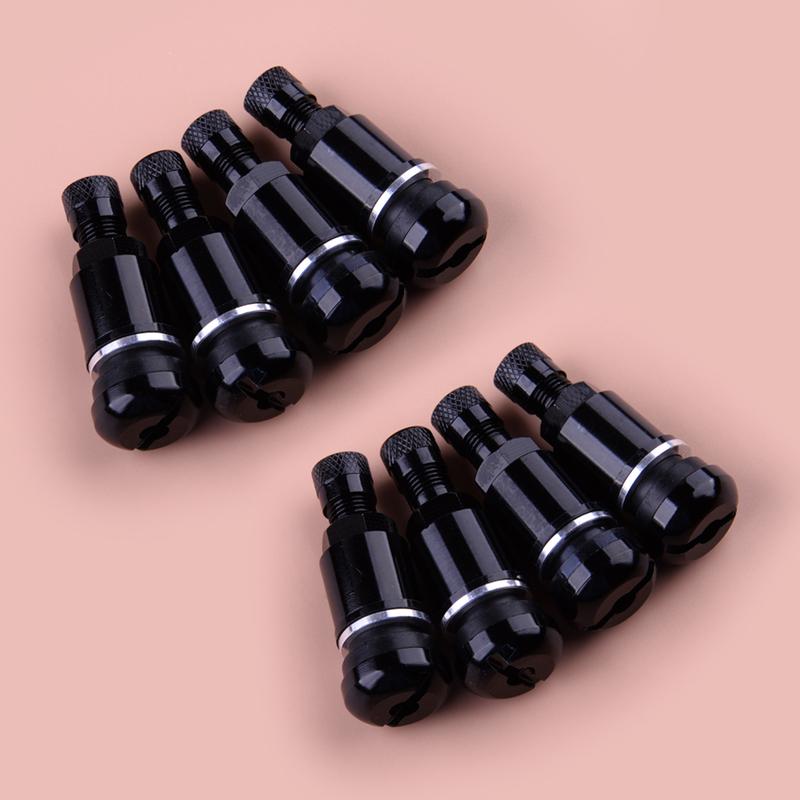 8pcs Black Aluminum Alloy Car Motorcycle Bicycles Universal 11.3mm Rim Tire Wheel Stem Valve