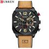 CURREN Chronograph Herren Armbanduhr Kalender Sport Herren Uhr Militär Top Marke Luxus Grau Echtes Leder Männliche Uhr Geschenk 8398