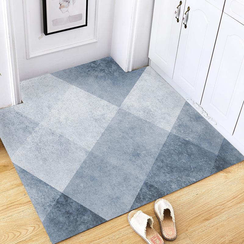 Nordic Stripe Door Mat Carpet Non-slip Mud Scraping Dust Removal Mat Carpet Living Room Indoor Silk Loop Cut Home Floor Doormats
