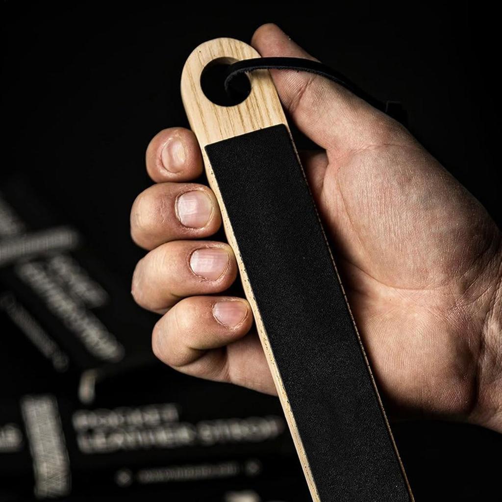 Abziehleder Doppelseitiger Küchenschärfer PU-Leder Meißelschärfset Mit Polierpaste Für Zuhause Küche