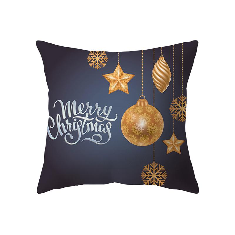 Christmas Theme Christmas Tree Decoration Printed Pattern Polyester Cushion Cover Home Living Room Sofa Decoration Pillowcase