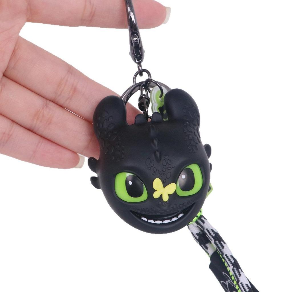 Cute Cartoon Keychain, ABS Material Key Ring with Black Color Design, Funny Key Chains for Women Men