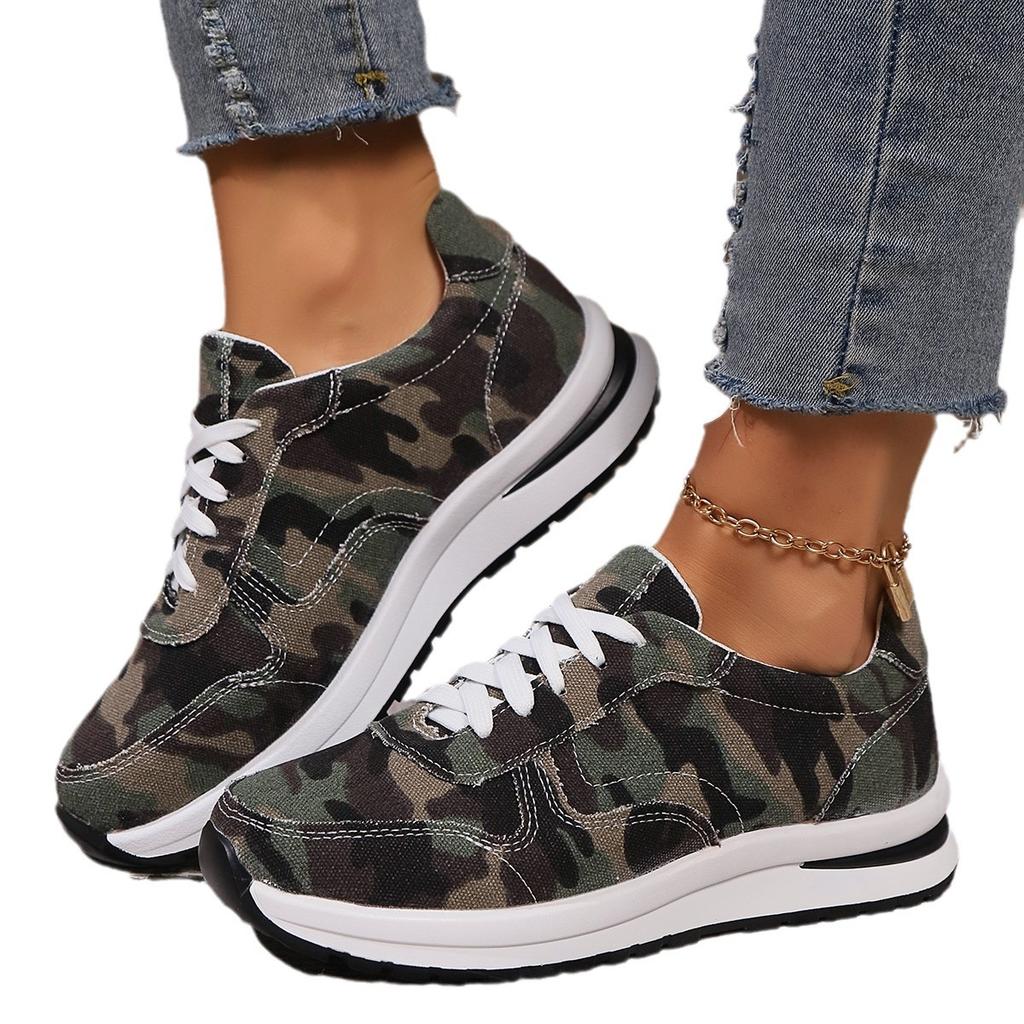 Denim Sneakers Spring and Autumn Comfortable Thick Soles Heightening Sports and Leisure Shoes Women