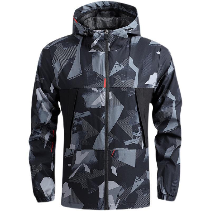 Men's Spring & Autumn Quick-Dry Hooded Windbreaker - Lightweight Outdoor Sports Jacket
