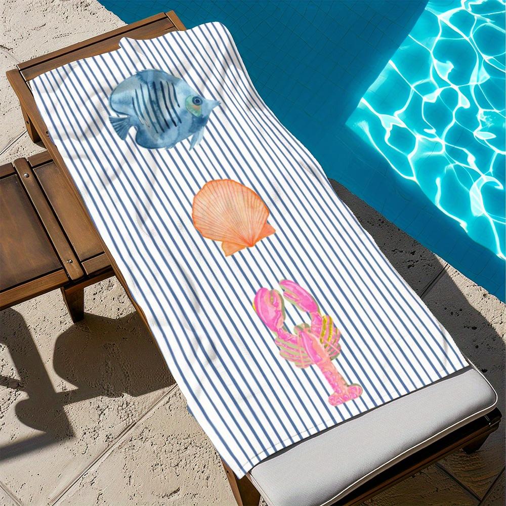 Vibrant Beach Towel with Colorful Sea Life Prints Microfiber Quick-Dry Machine Washable Ideal for Summer Fun Beach Accessories