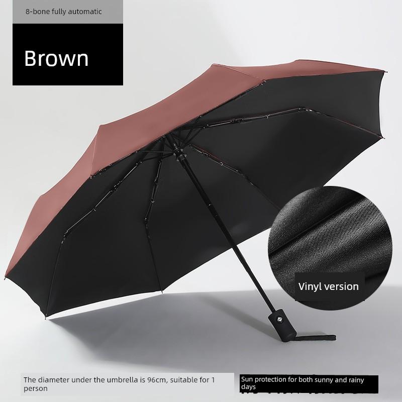 Ten-Bone 70% Off Fully Automatic Folding Umbrella for Men and Women, Business Black-Coated Sunshade Umbrella, Dual-Use for Sun and Rain, Promotional