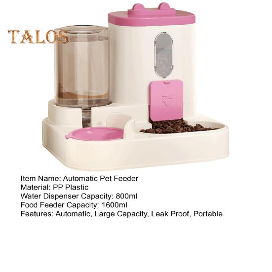 2 w 1 Automatyczny Karmnik dla Zwierząt 1600 ml Miska dla Zwierząt i 800 ml Dozownik Wody Zestaw Artykuły Dla Zwierząt Dla Małych Średnich Dużych Kotów
