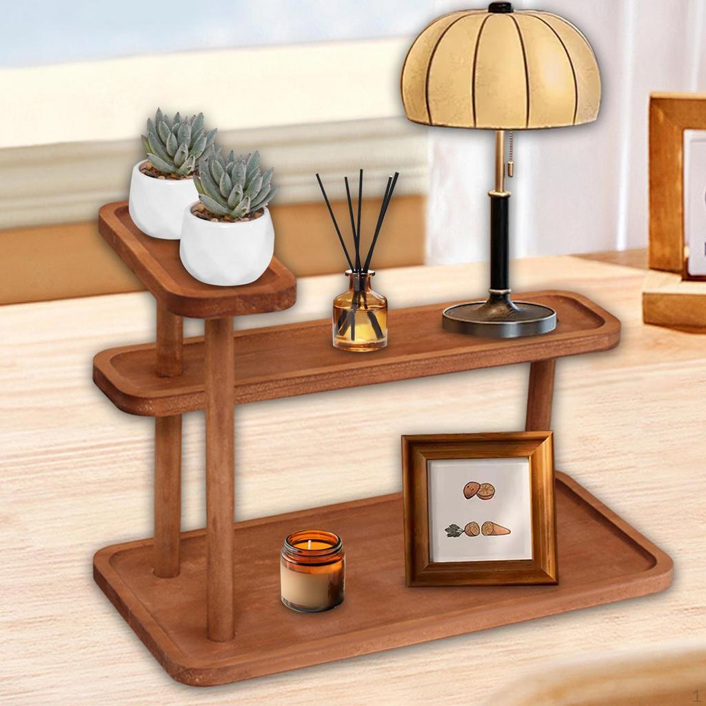 3 Tier Wooden Spice Rack And Makeup Holder for Various