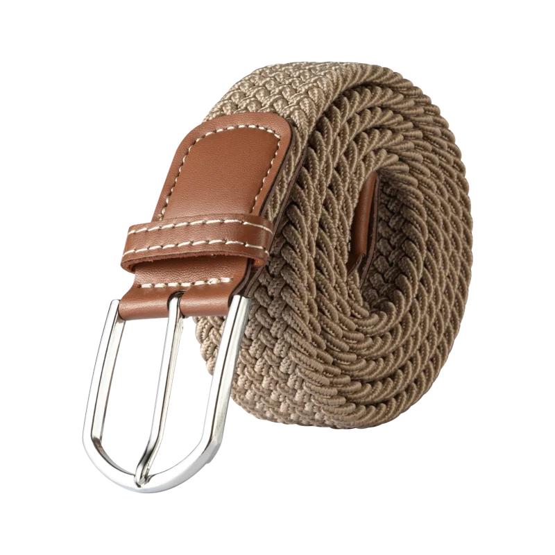 120cm Unisex Elastic Fabric Casual Belt Pin Buckle Expandable Braided Stretch Canvas Simple and Stylish Leisure Men Women Belt