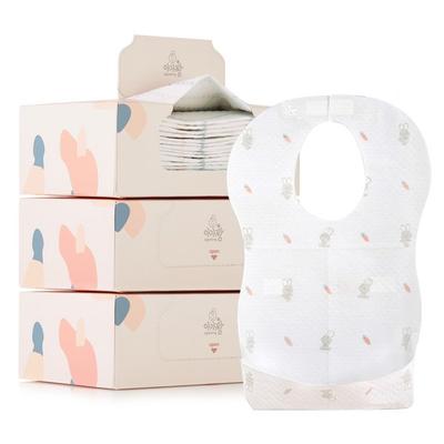 Aga-jjang Disposable Bibs for Infants, Carrot Rabbit, 60 Pieces