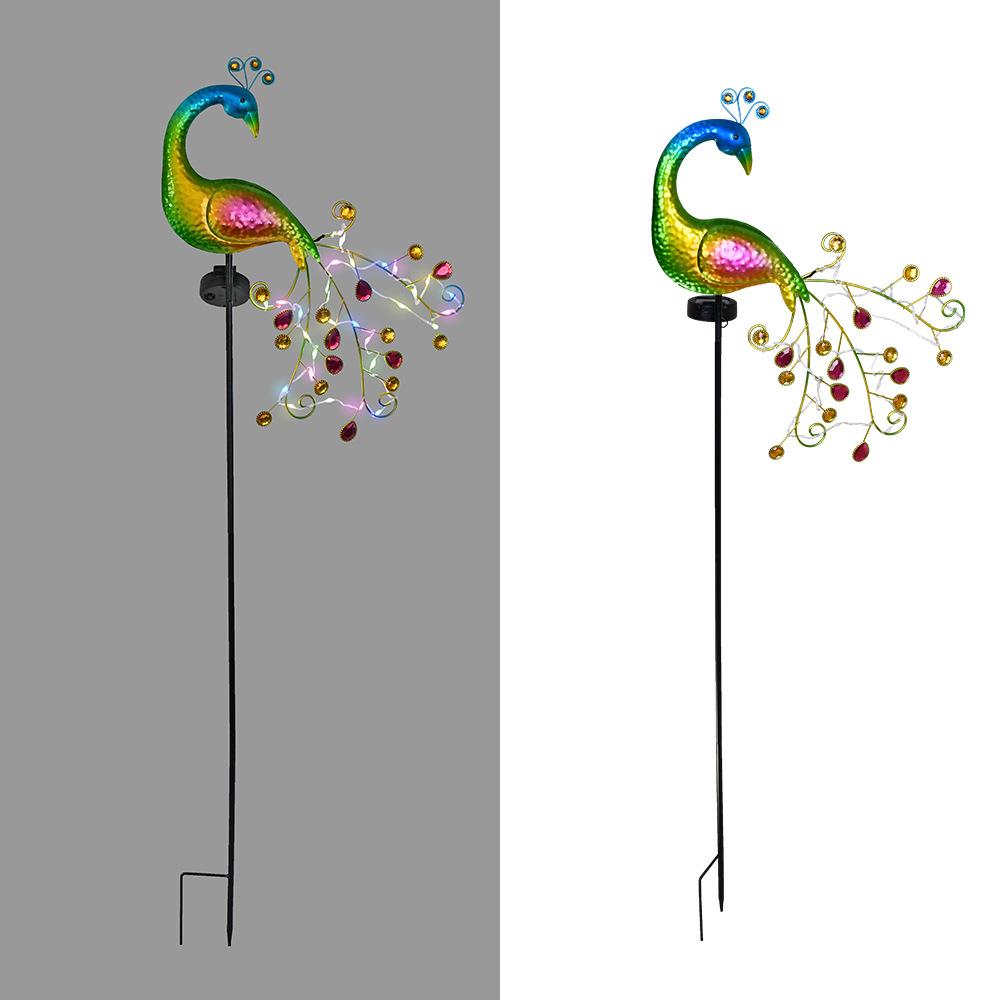 Solar Peacock Garden Decoration Lights Outdoor Lawn Statues Stake Lights For Villa Landscaping Solar Powered Ground Lights