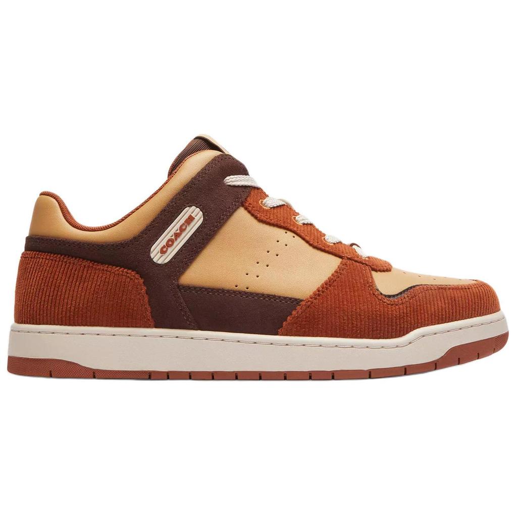 Coach C201 Suede Round Toe Lace-Up Low-Top Sneakers Women Sneakers Red CW716-XBW