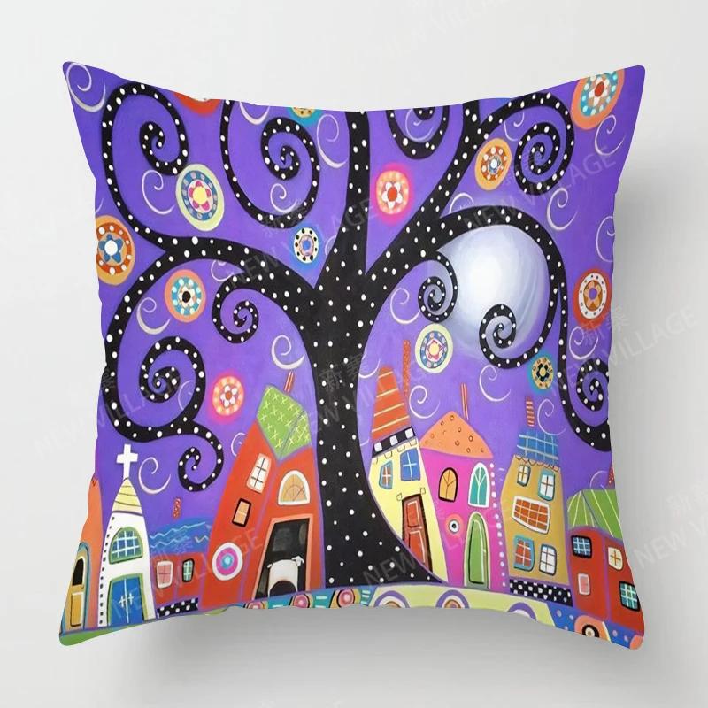 Home Living Room Decoration Cushion Covers Vintage Oil Painting Style Throw Pillow Cover45*45 Pillowcase 40x40cm 50x50 45x45