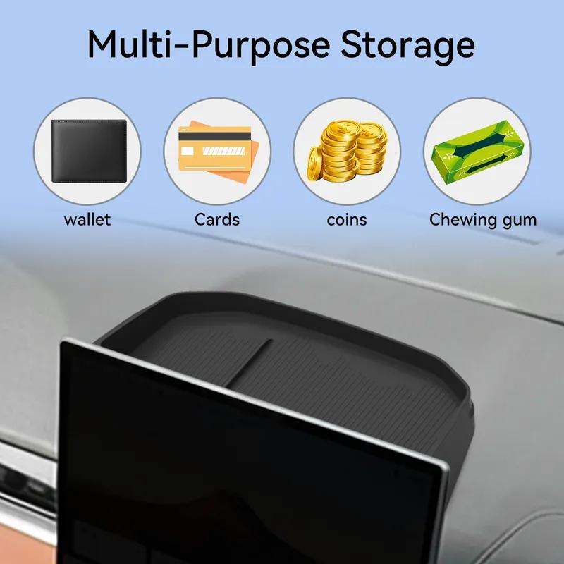 Dashboard Storage Box Center Console Hidden Tray Behind Screen Accessories Silicone For Geely Coolray Proton X50 2025 2026