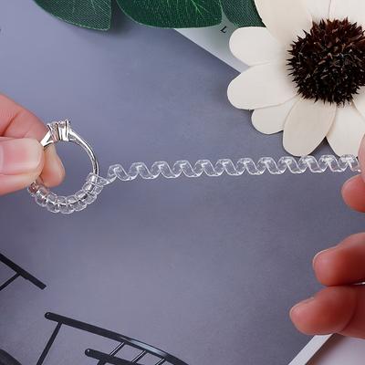 4pcs Invisible Ring Size Adjuster For Loose Rings,  Ring Protection Adjuster, Spiral Ring Gasket Jewelry Fastener Is Suitable