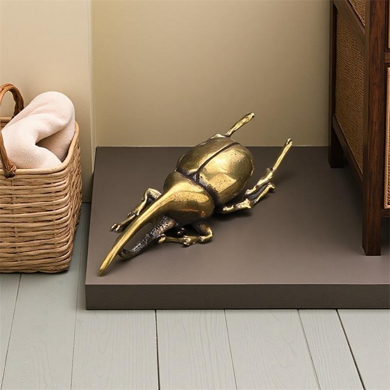 5pcs Solid Brass Realistic Beetle Tea Pet Antique Insect Figurine For Tea Ceremony Table Decor Home Display Gift For Collectors