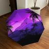 1PC Palm Trees Purple Landscape Pattern Small Travel Compact Windproof Umbrella, Automatic Folding Umbrella, Automatic Open/Close ,Gift-171