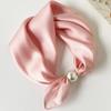 Thin Pearl Necklace with Magnetic Clasp, Lazy-style Silk Scarf, Women's Pendant Scarf, Collarbone Chain