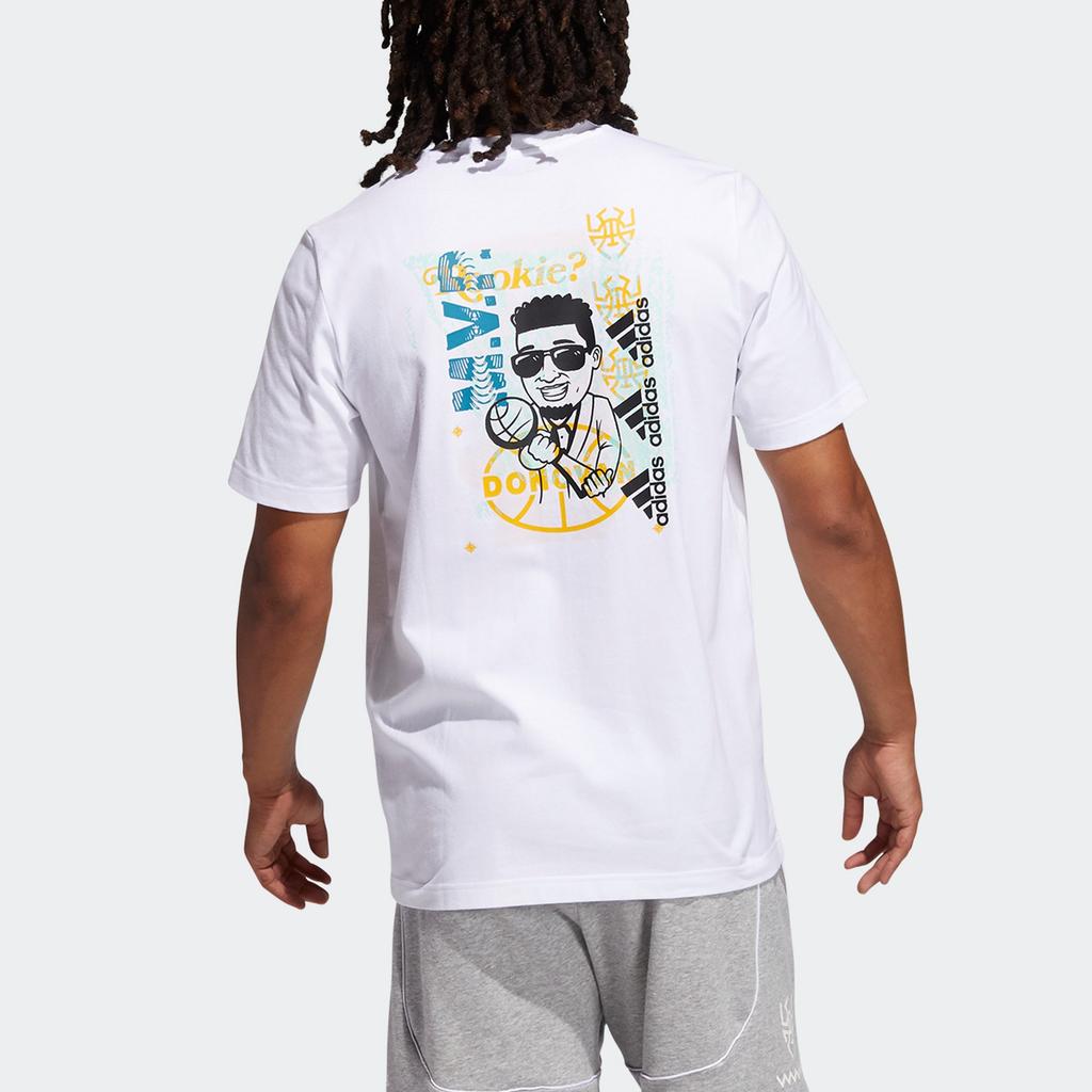 adidas T Shirts Men's White Crew Neck Moderate Straight Fit GP3438