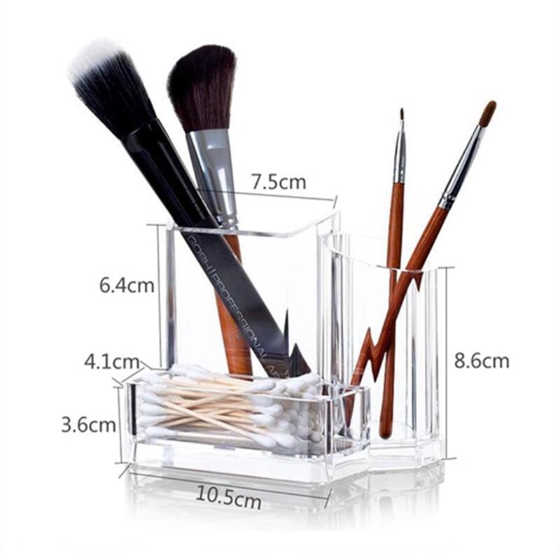Transparent Acrylic Desk Organizer: Multifunctional Holder for Business Cards, Makeup Brushes, and Pens