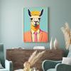 Funny Animal Portrait Wall Art Abstract Prints Dog Fox Duck Alpaca Ostrich Wearing Suit Canvas Painting Home Living Room Decor