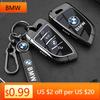 LOCUK1 Car Sticker Car Key Case Cover Shell For BMW 1 2 3 4 5 6 7 Series X1 X3 X4 X5 X6 X7 F20 G20 G30 G05 G11 F15 F16 G01 G02 F48 Auto